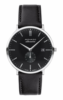 Movado Heritage Series Black Dial & Black Leather Watch