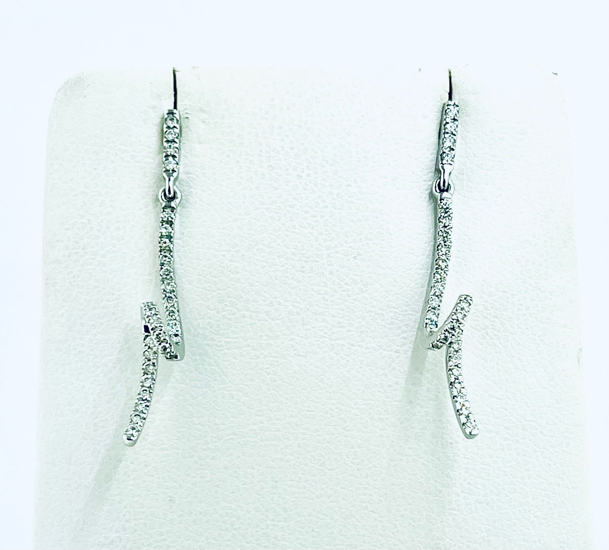 White Gold Diamond Twisted Earrings