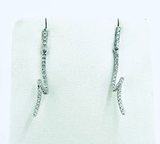 White Gold Diamond Twisted Earrings