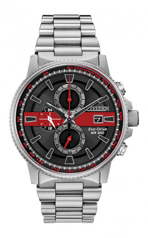Citizen Men's Thin Red Line Watch Chronograph 200M WR Eco Dr...