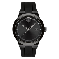 Movado Bold Fushion Black Dial w/ a Black Silicone Watch Band
