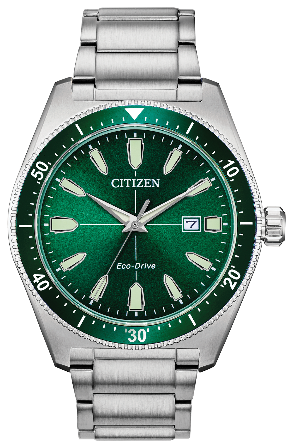 Citizen Vintage Brycen Sport stainless steel case with pine green dial and bezel Eco-Drive technology