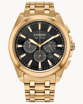 Citizen Classic Chronograph Black Dial & Yellow Tone Stailess Steel Watch