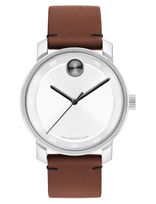 Men's Movado Bold® Access Cognac Strap Watch with White Dial