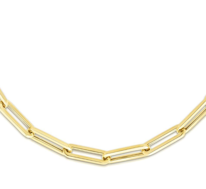 14K Yellow Gold 18" Paper-clip Link Chain