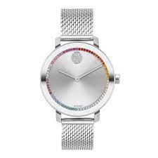 Ladies' Movado Bold Multi-Color Crystal Accented Watch with Silver-Tone Dial