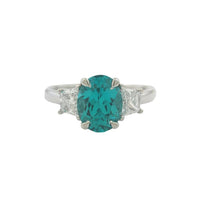 2.74ct Paraiba Sapphire 10k 0.50cttw White Gold 3 Stone Diam...