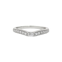14k 0.25cttw White Gold Diamond Band w/ a Baguette Center St...