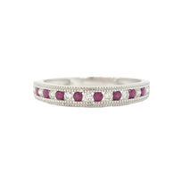 10k 0.15cttw White Gold Emerald & Diamond Alternating Channe...