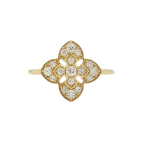 14k 0.25cttw Yellow Gold Diamond Clover Solitaire Ring