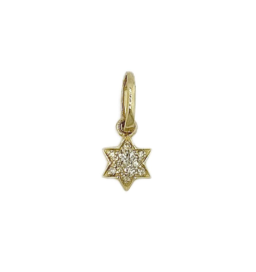 14k 0.05cttw Yellow Gold Diamond Star of David Pendant