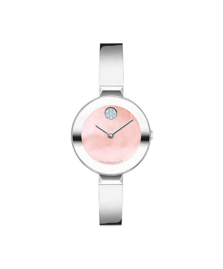 Movado BOLD Bangle 28mm with a Pink Sunray Dial with a Mothe...