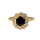 18k 0.30cttw Sapphire Diamond Halo Yellow Gold Ring
