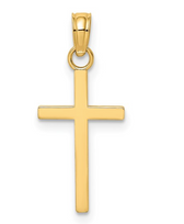 14K Polished Small Cross Charm