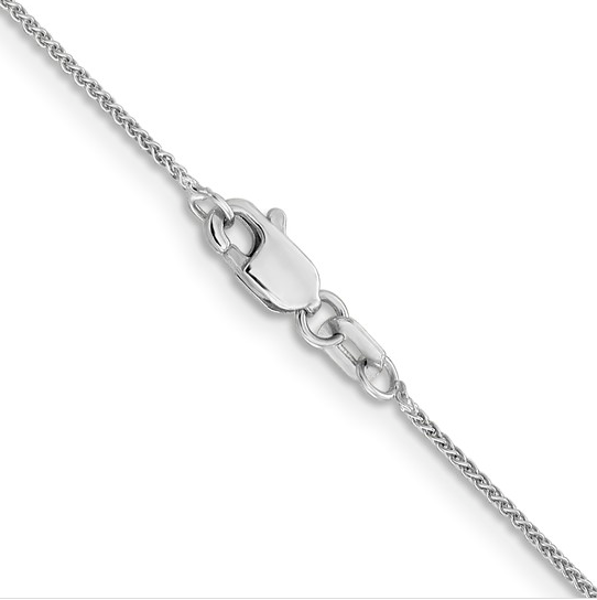 14K White Gold 18 inch .85mm Spiga with Lobster Clasp Chain