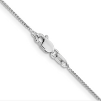 14K White Gold 18 inch .85mm Spiga with Lobster Clasp Chain