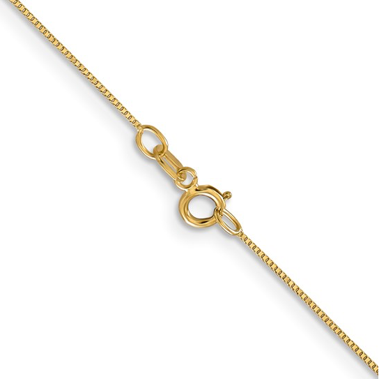 14K 18 inch Carded .5mm Box Link with Spring Ring Clasp Chai...