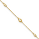 14k 6-Station Oval Link 9in Plus 1in Ext Anklet