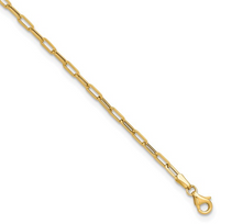 14K Polished Paperclip Anklet
