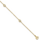 10k Polished Bezel-set CZ 5-Station 10 inch Anklet