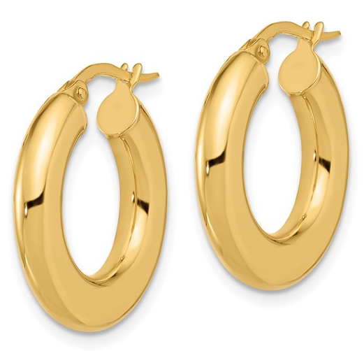 14K Yellow Gold High-polished Huggies