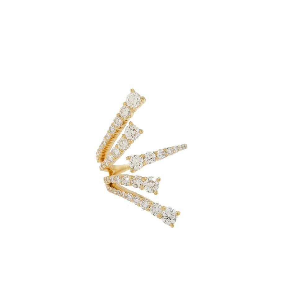 14k 2.00cttw Yellow Gold Multi Row Open Diamond RIng w/ 46 G...