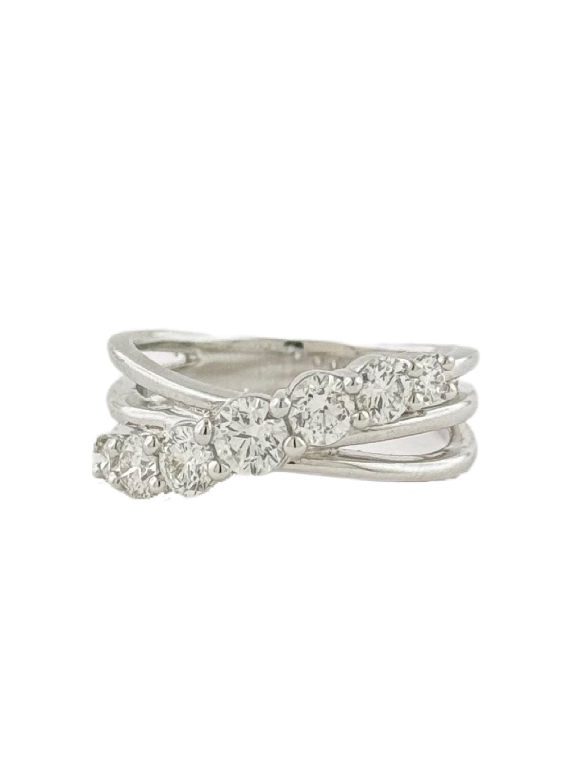 14k 1.00cttw White Gold Diamond Overlay Band