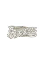 14k 1.00cttw White Gold Diamond Overlay Band