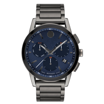 Movado Museum Sport Blue Navy Chronograph w/ Gray Stainless Steel Watch