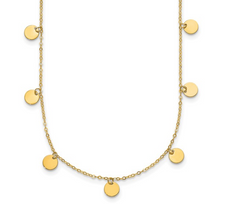 Herco 14K Circle Dangle Discs with Chain 16in with 2in ext. ...