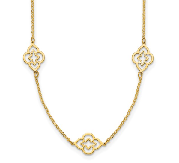 Herco 14K Fancy Designs on Chain 16 inch with 2in ext. Neckl...