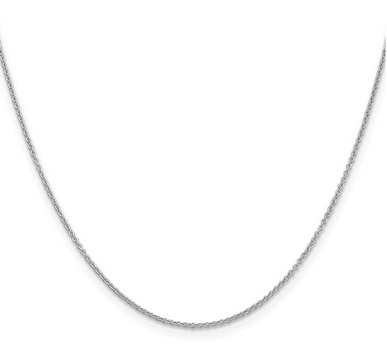 14K White Gold 24 inch 1.2mm Cable with Lobster Clasp Chain