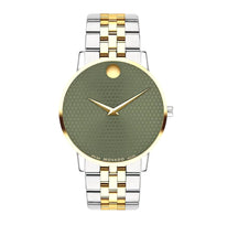 Movado Men's Museum Classic Green Honeycomb Dial Watch with ...